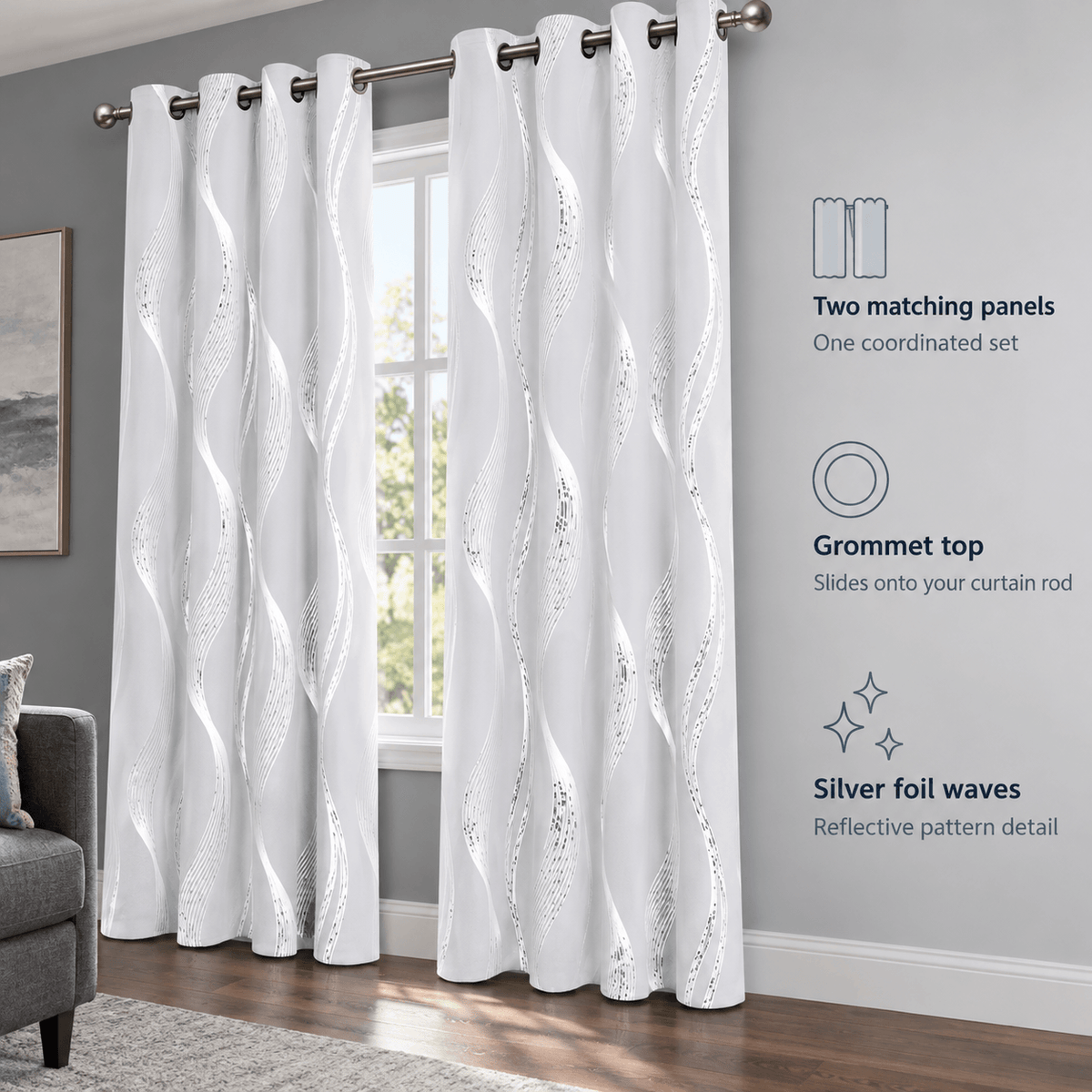 Thermal Blackout Grommet Curtains for Bedroom & Living Room