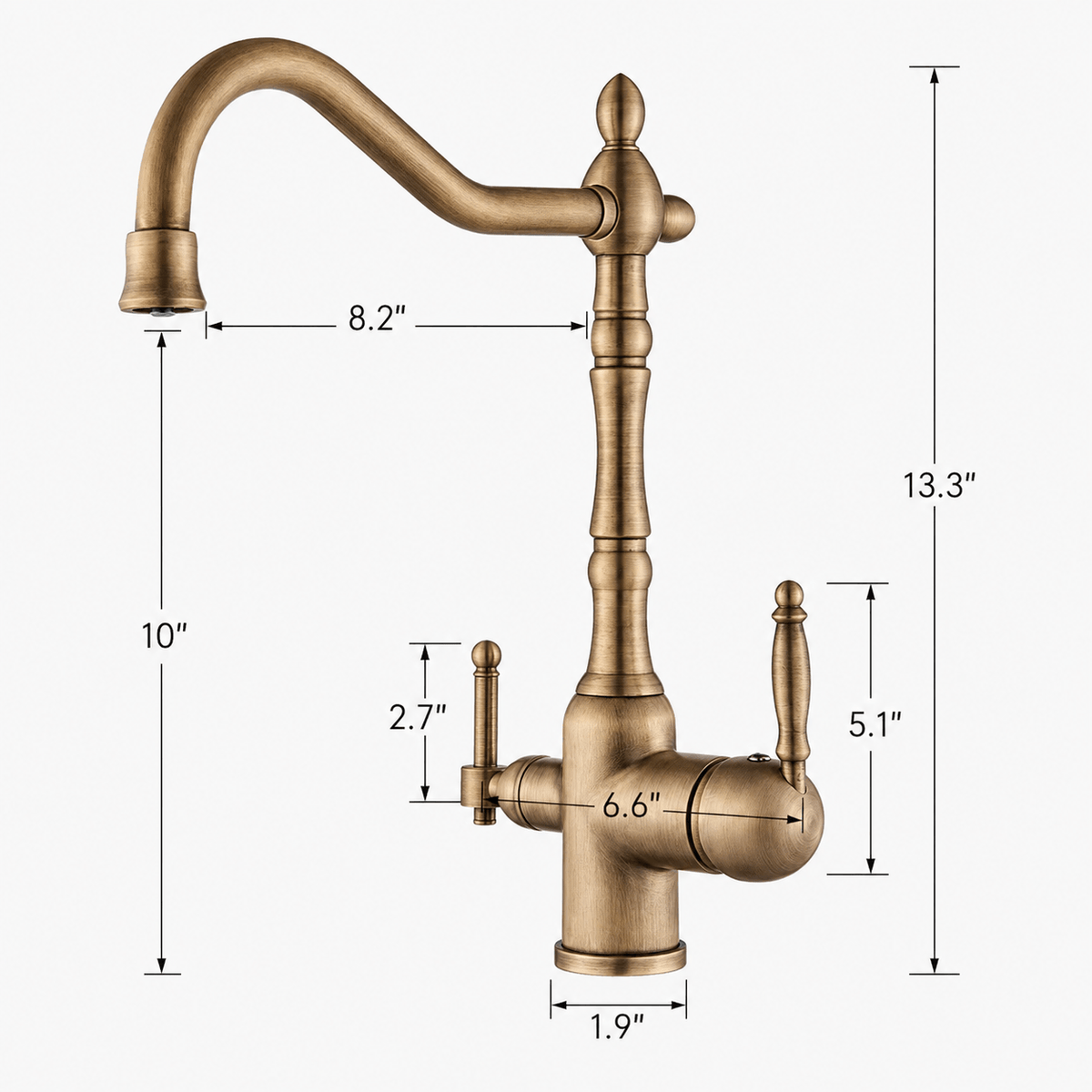 Vintage Kitchen Faucet with Filtered Water Outlet