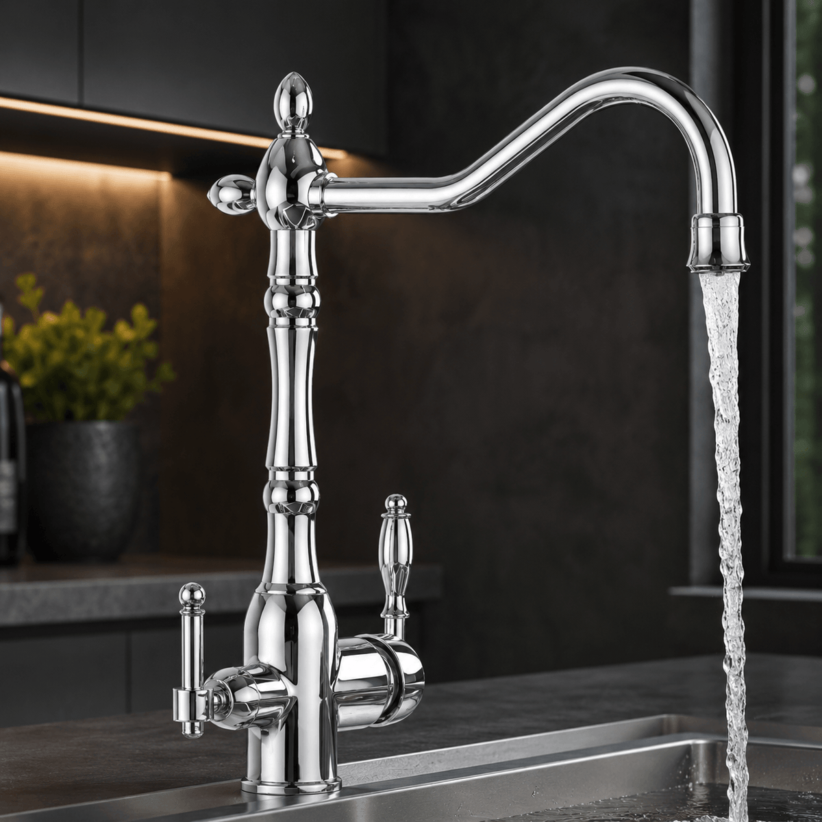 Vintage Kitchen Faucet with Filtered Water Outlet