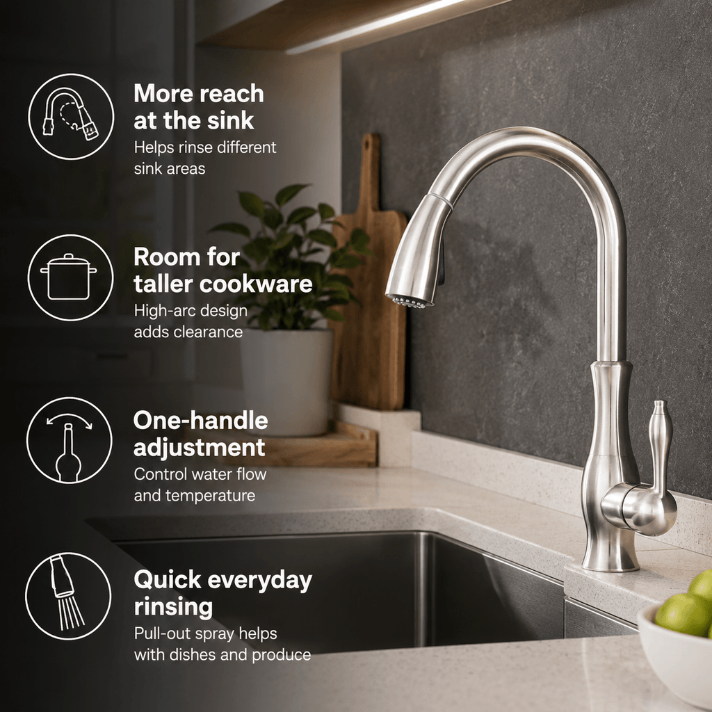 Vintage Single Handle Pull Down Kitchen Faucet with Sprayer