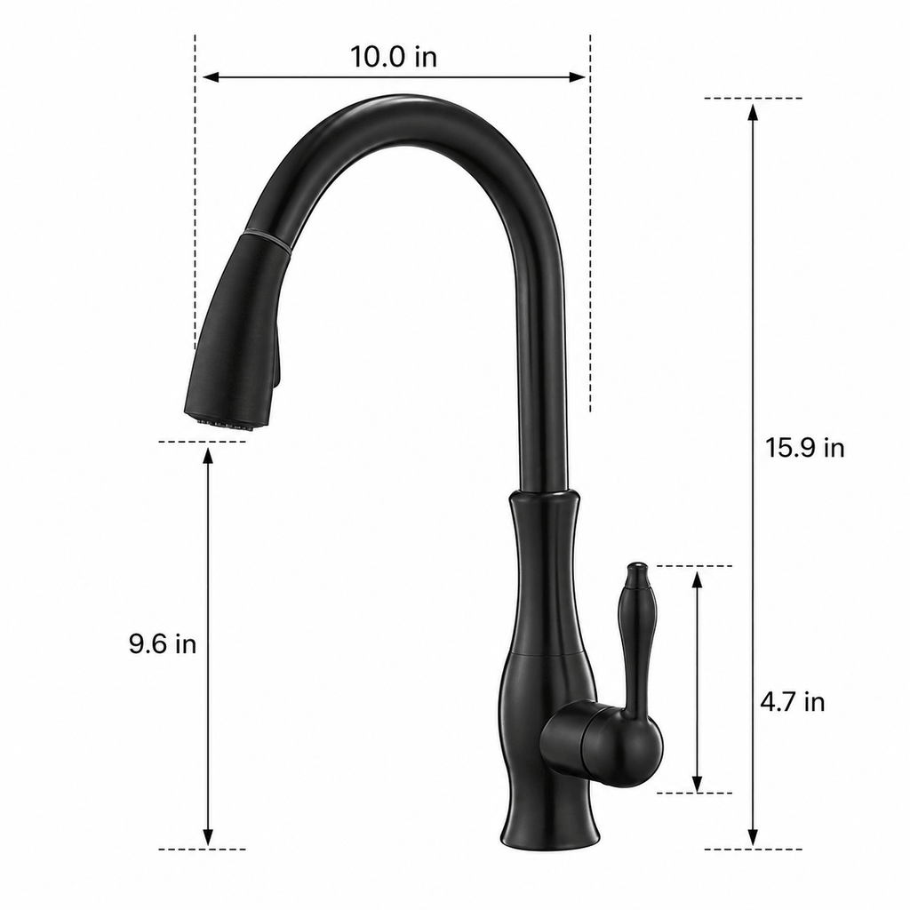 Vintage Single Handle Pull Down Kitchen Faucet with Sprayer