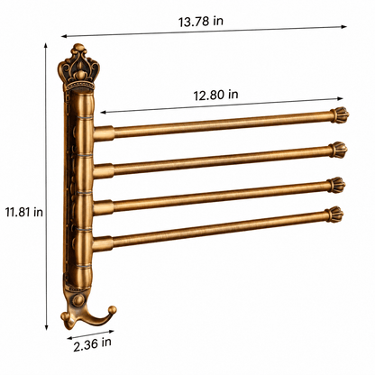 Wall Mounted Towel Rack – 4-Bar Rotating Bathroom Towel Holder
