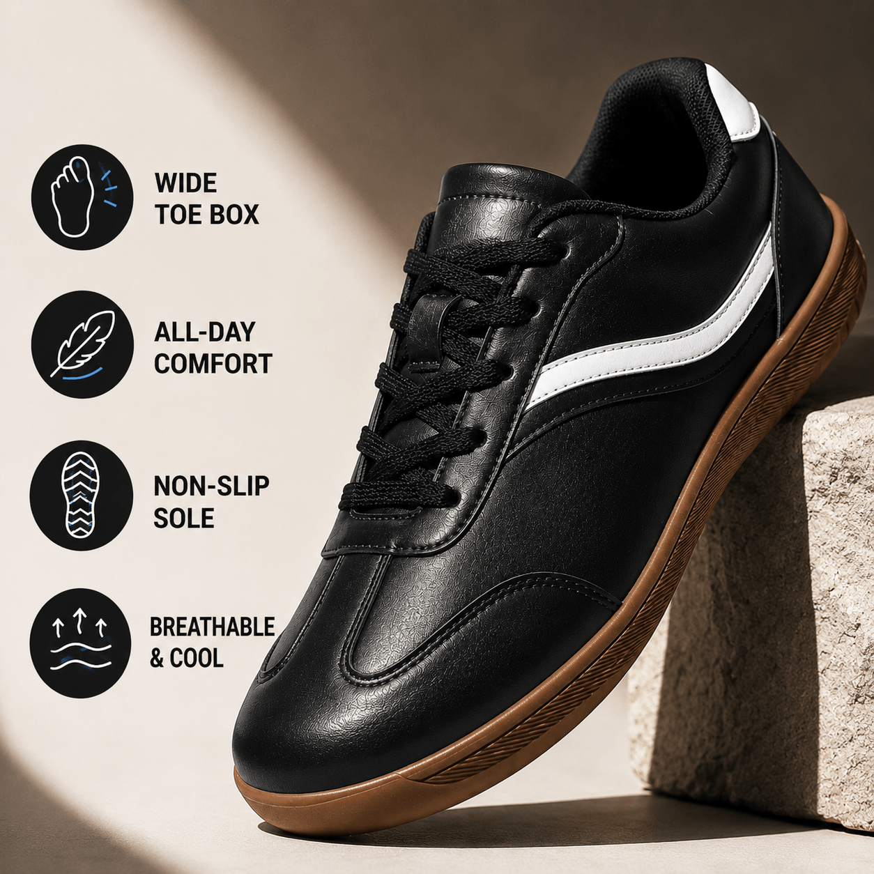Wide Toe Box Shoes for Men – Casual Walking Sneakers