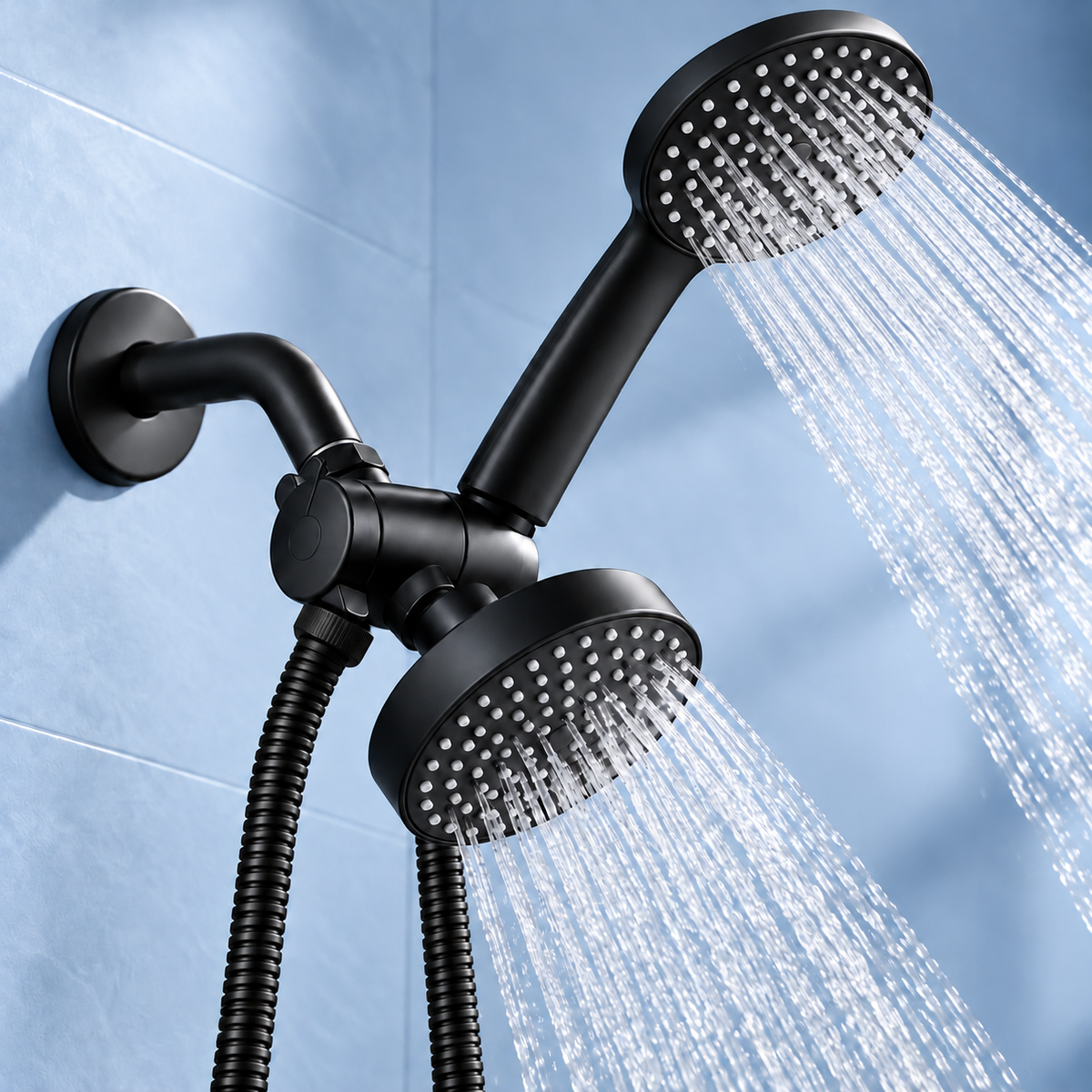 Dual Shower Head with Handheld Combo and Hose