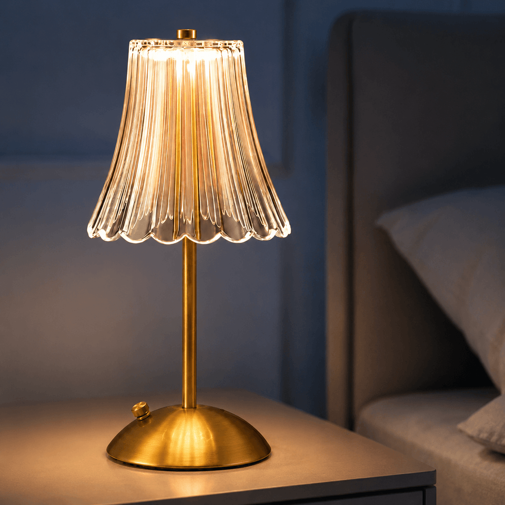 Rechargeable Cordless Table Lamp, Dimmable LED Bedside Nightstand Lamp